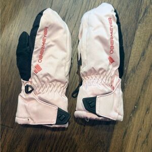 Obermeyer Light Pink and Black Kids Mittens